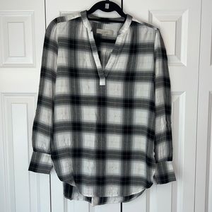 LOFT plaid long sleeve top
